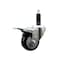 Service Caster 3'' Black Poly Swivel 1'' Expanding Stem Caster Total Lock Brake SCC-EXTTL20S314-PPUB-BLK-1 - alternate 1
